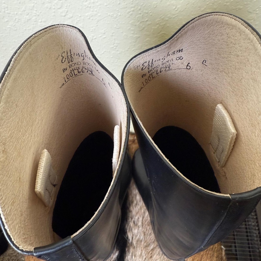 VTG Effingham By Bond Boot Co 6 Black Leather Riding Boots 6 Made USA Equestrian - Picture 6 of 11